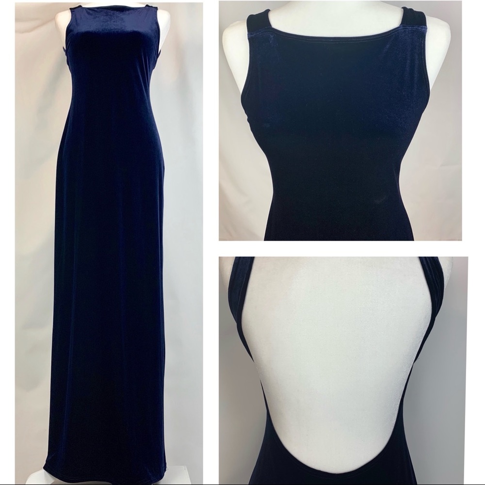 Laundry by Shelli Segal Blue Velvet Dress Bodycon